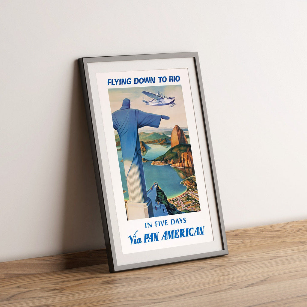 Hochauflösender Druck - A4, A3... 20x30 Zoll... Pan Am Plakat - Südamerika, Brasilien - Vintage Airline Plakat