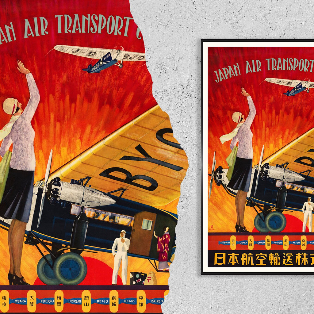 Hi-Res Print – A4, A3...20x30 inch... Japan Air Transport – Vintage-Fluglinienplakat