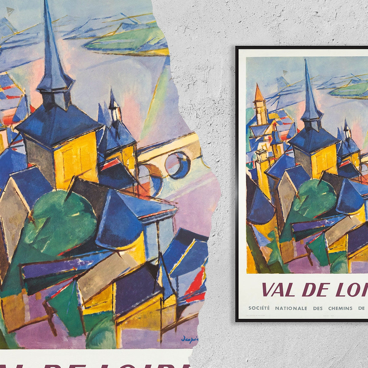 Hi-Res Print - A4, A3...20x30 Zoll... Frankreich, Val-de-Loire, Société Nationale des Chemins de Fer Français, 1957 - Vintage Reiseplakat