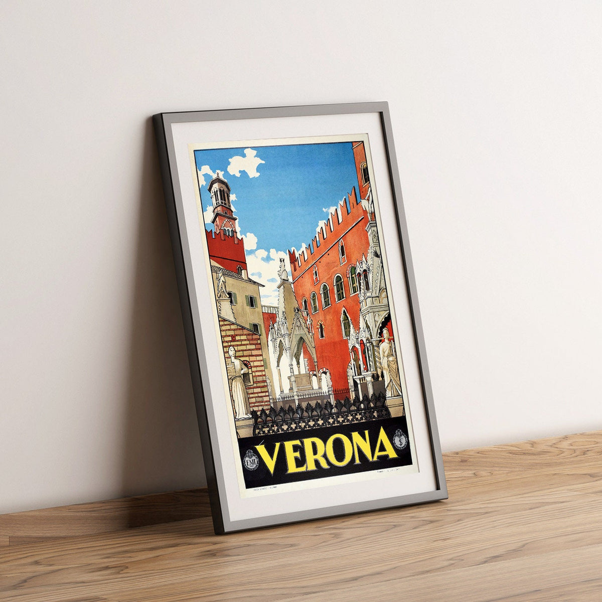 Vintage Kunstdruck - A4, A1...20x30 inch... Besuchen Sie Italien, Verona Venetien, Italien Reise, Büro ENIT Italia Stadtansicht, 1938 - Reiseplakat