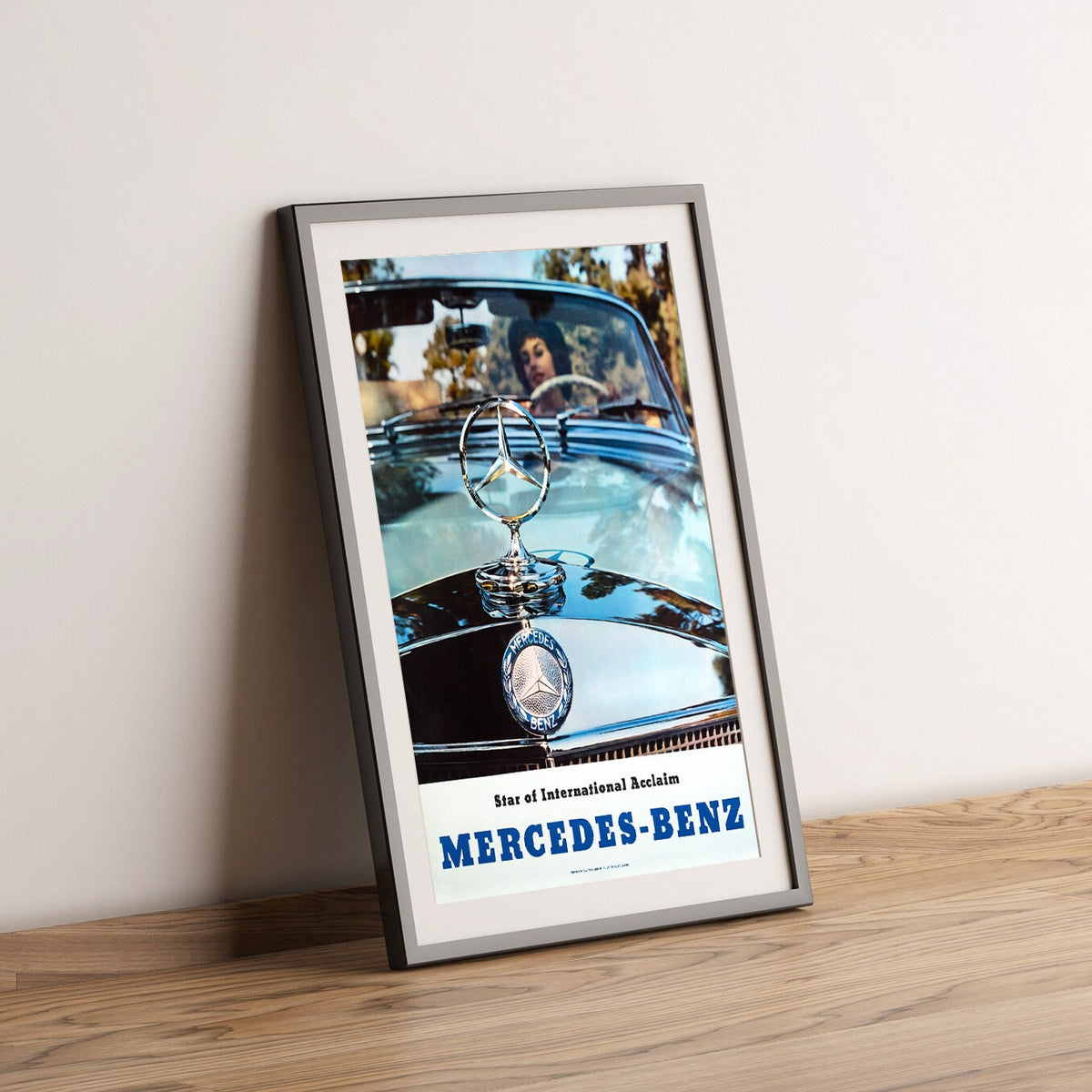 Vintage Fine Art Poster - A4, A1...20x30 Zoll... Mercedes-Benz SE Cabriolet, Star der internationalen Anerkennung, 1965 - Auto-Werbedruck