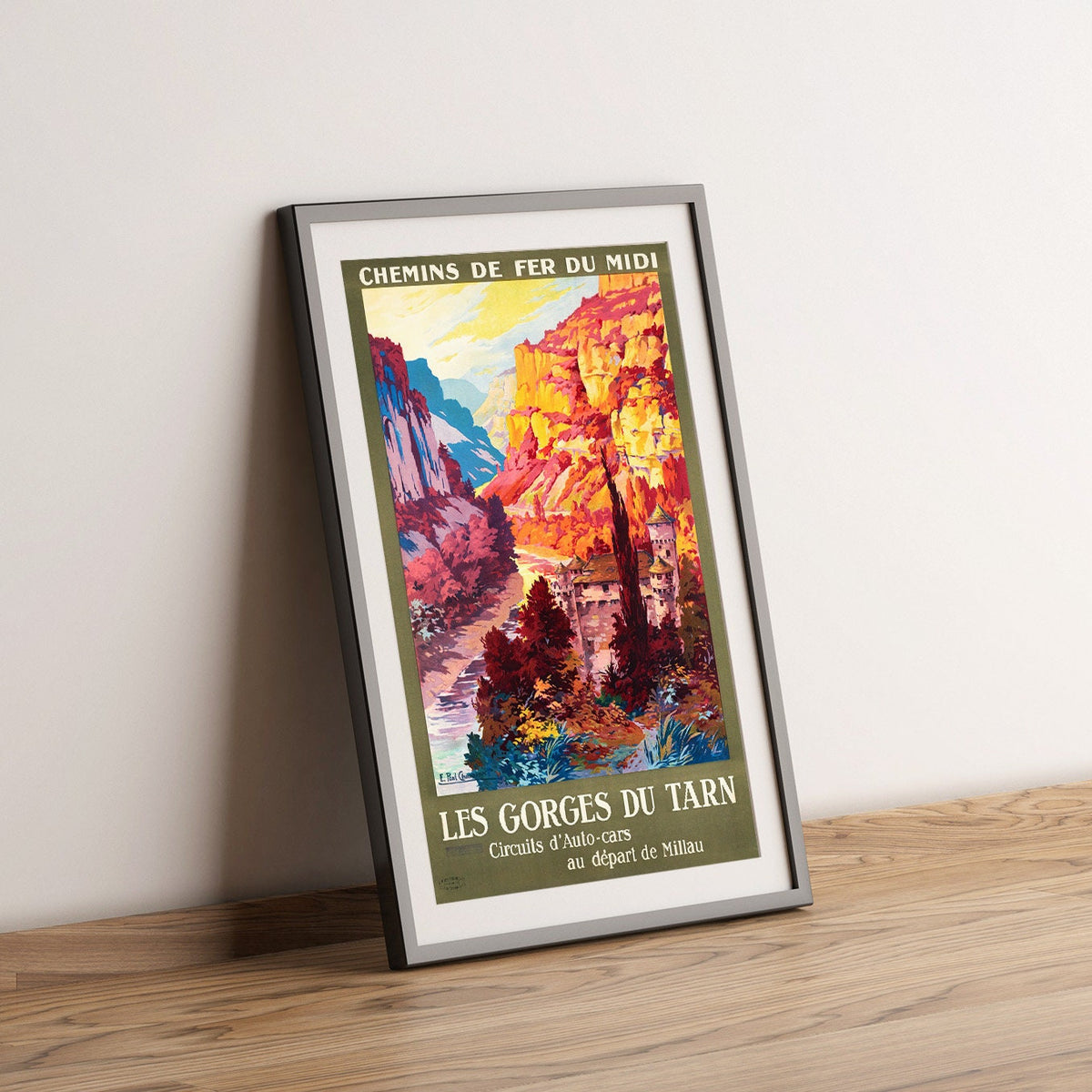 Hochauflösender Druck - A4, A3... 20x30 Zoll... Reise nach Frankreich, Les Gorges du Tarn Lozère, Chemins de fer du Midi, 1930 - Vintage-Reiseposter