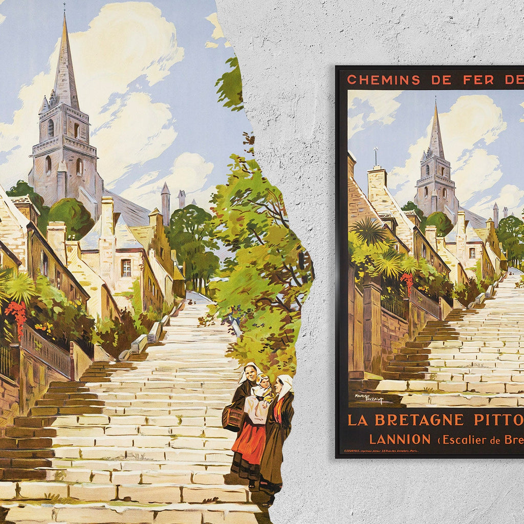 Hi-Res Druck - A4, A3...20x30 Zoll... Chemins de Fer de l'Etat, La Bretagne Pittoresque, Lannion Côtes-d'Armor Bretagne PLM, 1929