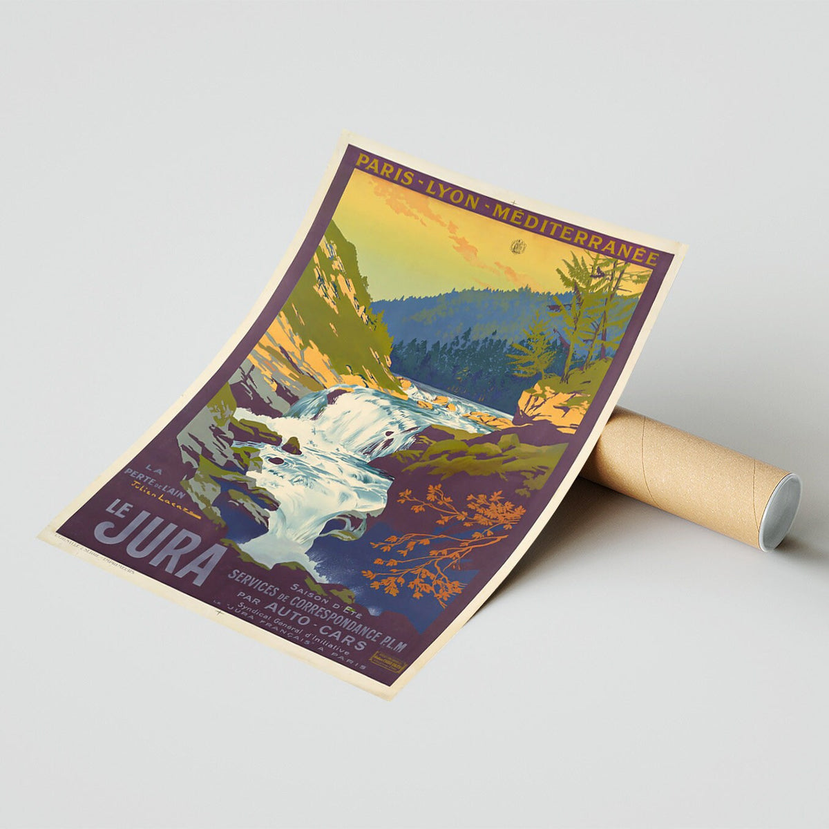 Hi-Res Print - A4, A3...20x30 Zoll... Reise in Frankreich, Le Jura, Correspondance P.L.M. Par Auto-cars, 1925