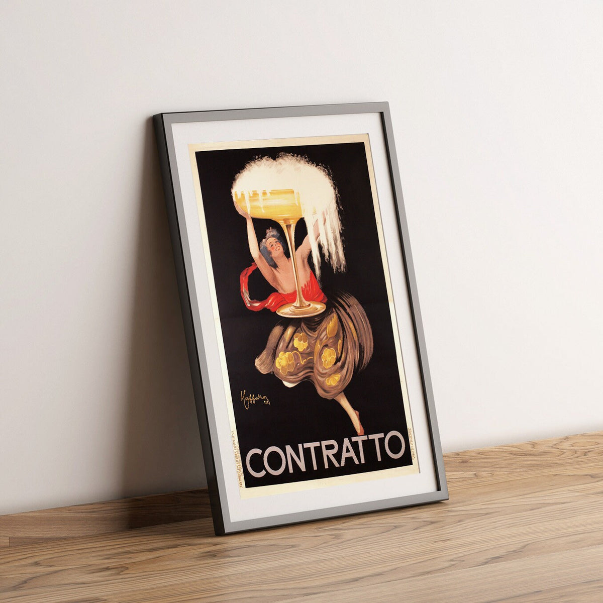 Hi-Res Druck - A4, A3...20x30 Zoll... Contratto Champagner, Leonetto Cappiello, 1922 - Vintage Getränke-Werbeplakat