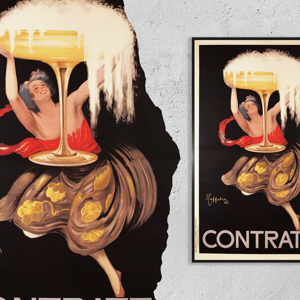 Hi-Res Druck - A4, A3...20x30 Zoll... Contratto Champagner, Leonetto Cappiello, 1922 - Vintage Getränke-Werbeplakat