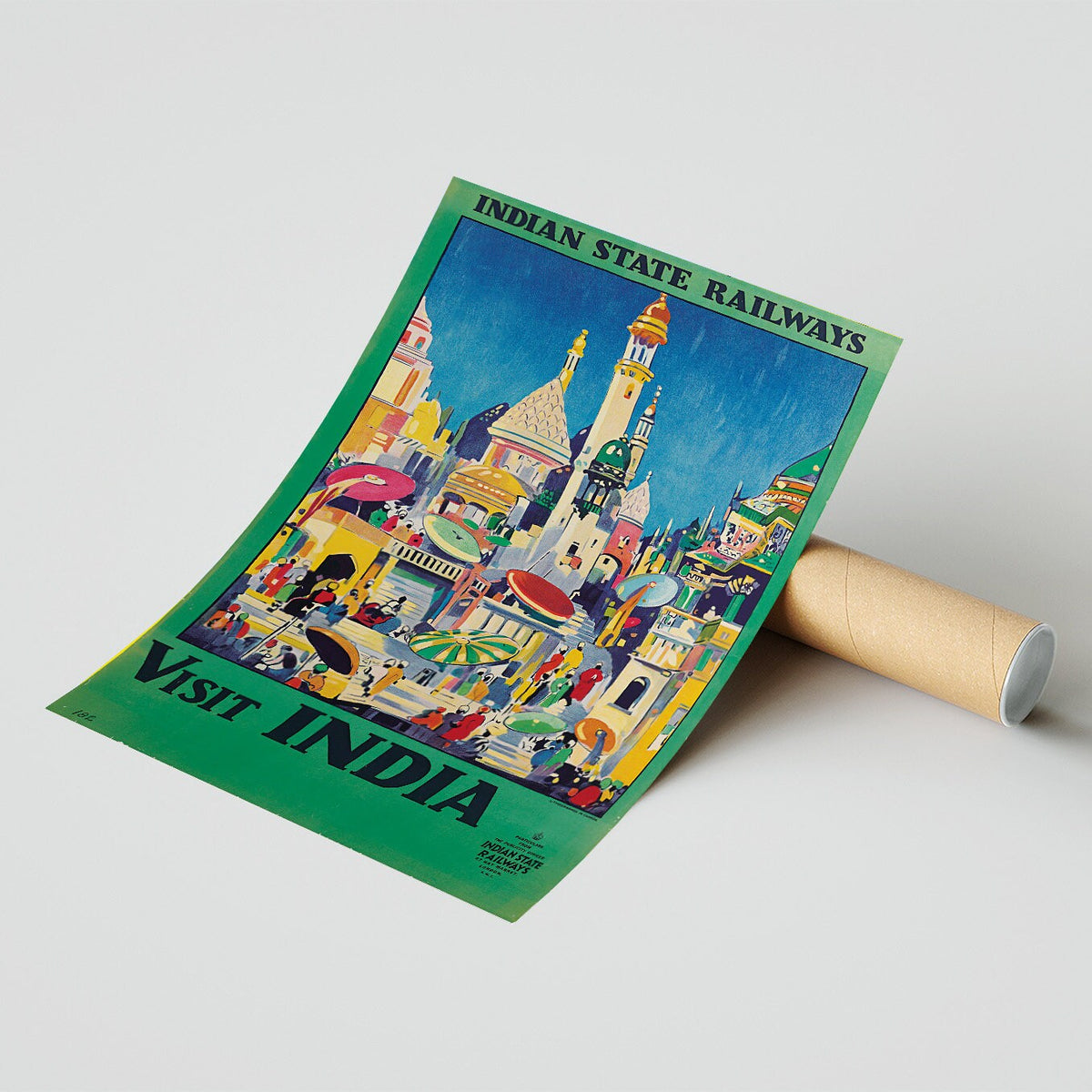 Hi-Res Print - A4, A3...20x30 inch... Indian State Railways, Visit India - Vintage Travel Poster