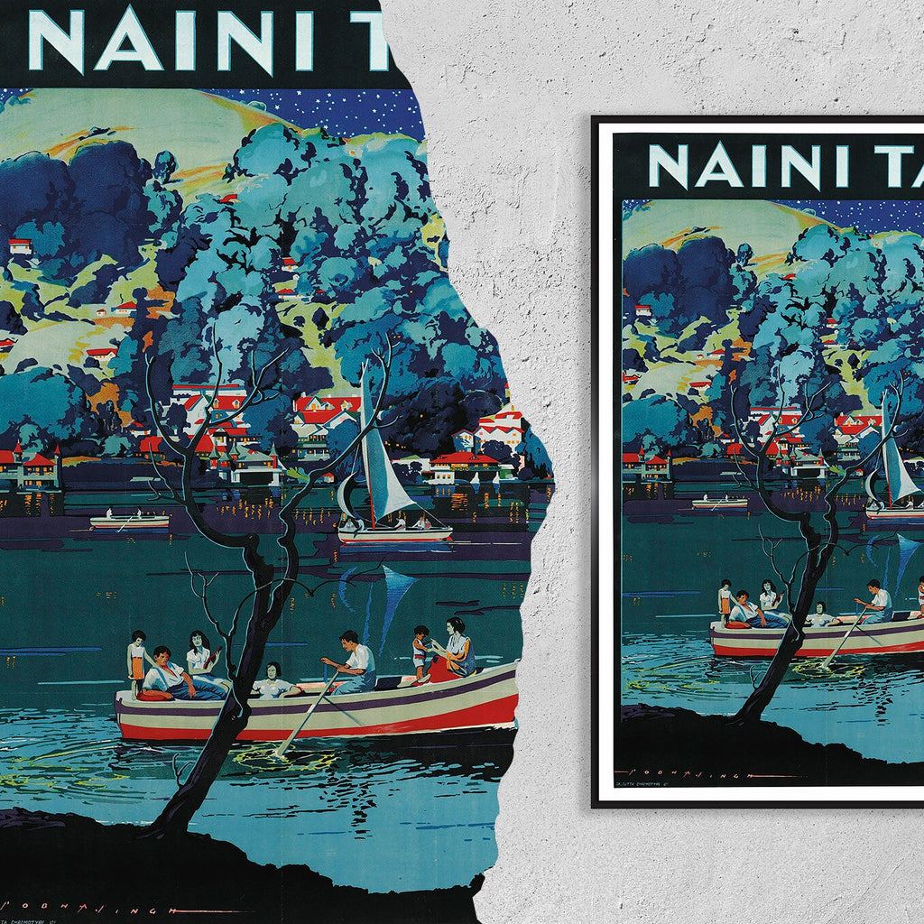 Hi-Res Druck - DIN A4, DIN A3... 50x75 cm... Naini Tal, Besuchen Sie Indien - Vintage Reiseplakat