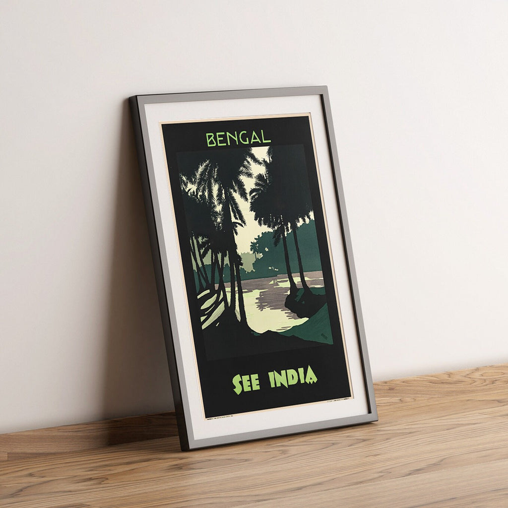 Hi-Res Print - A4, A3...20x30 Zoll... Bengalen, Besuchen Sie Indien - Vintage-Reiseplakat