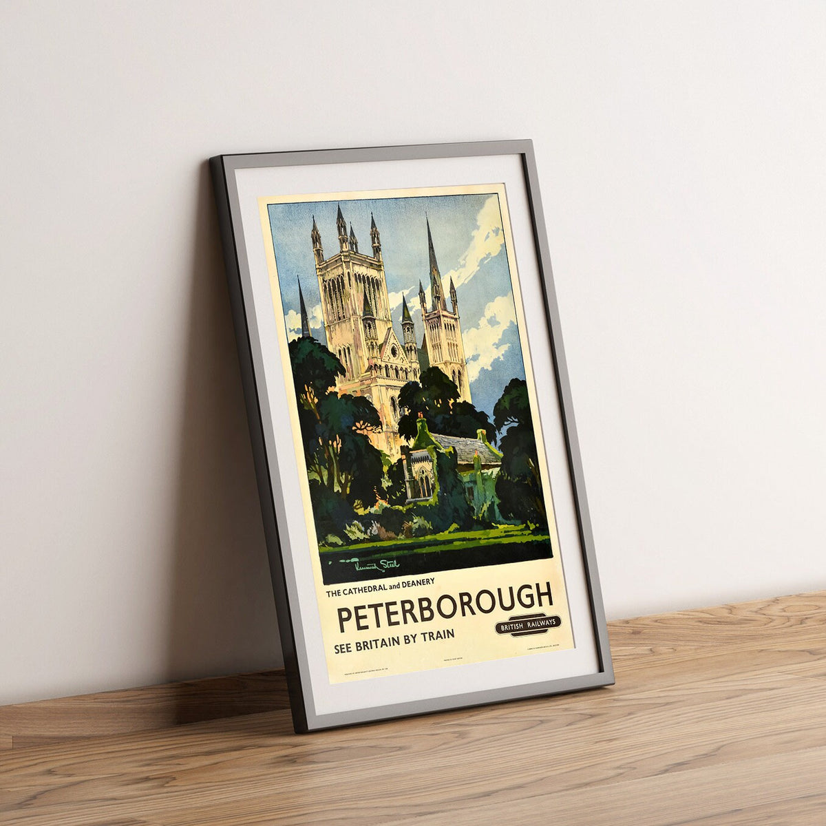 Hi-Res-Druck - A4, A3...20x30 Zoll... Zug Kathedrale Peterborough British Railways - Vintage Reiseplakat