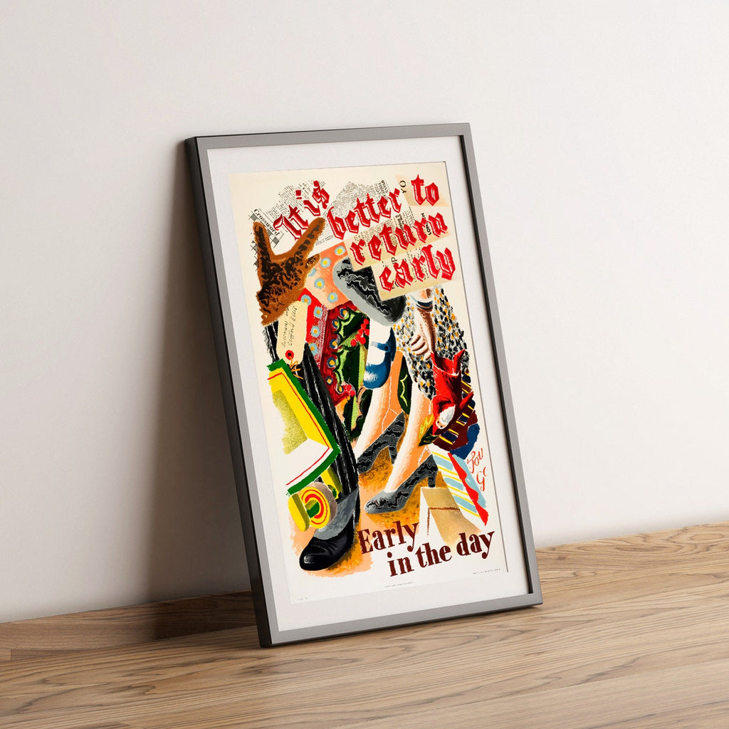 Hochauflösender Druck - A4, A3... 20x30 Zoll... London Underground Transport Poster - Es ist besser, früh zurückzukehren, 1935 - Vintage Poster