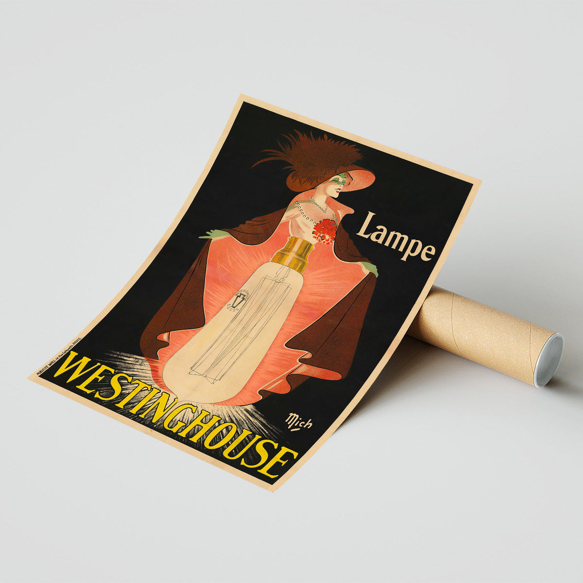 Hi-Res-Druck – A4, A3... 20x30 Zoll... Westinghouse Lampe – Vintage Werbeplakat