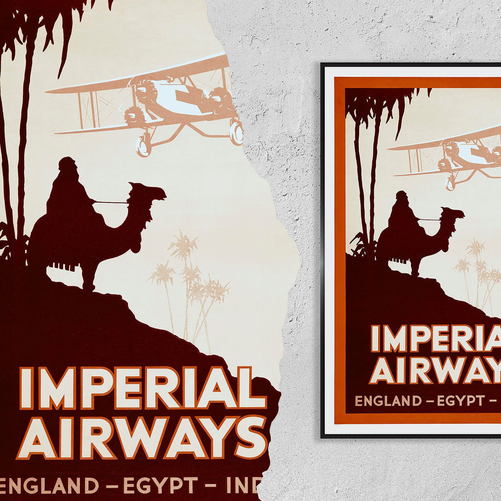 Vintage Kunstdruck Poster - A4, A1...20x30 Zoll... Imperial Airways, Besuchen Sie England Ägypten Indien - Vintage Airline Print