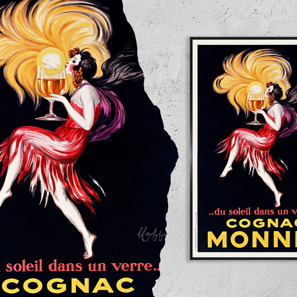 Hi-Res Print - A4, A3...20x30 Zoll... "Cognac Monnet" Leonetto Cappiello - Frankreich Vintage Getränke Poster