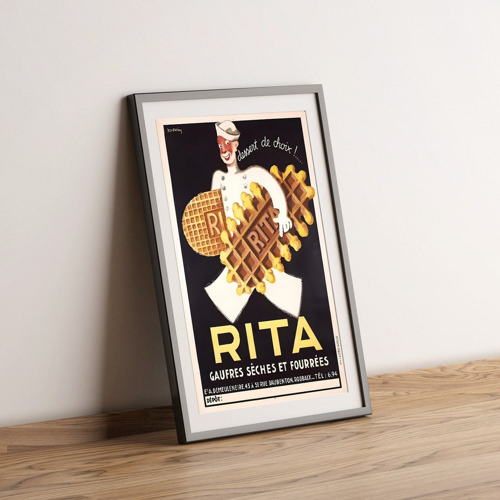Hi-Res Print - A4, A3...20x30 inch... "Rita Waffles" Leon Dupin - France Kitchen Poster