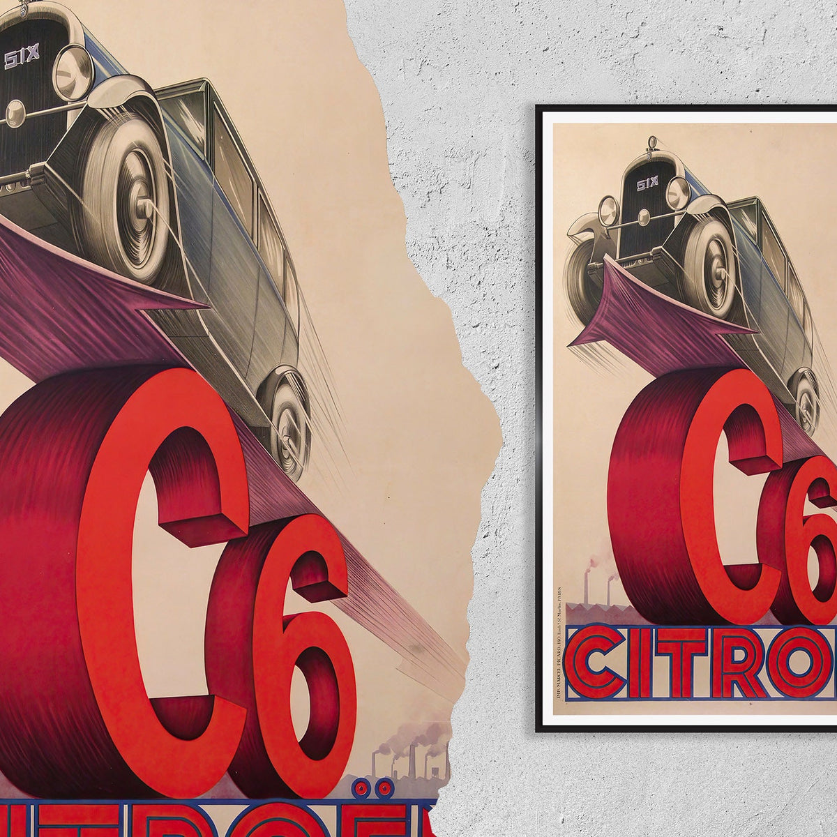 Vintage Fine Art Poster - A4, A1...20x30 Zoll... Citroën Autos - Vintage Werbedruck