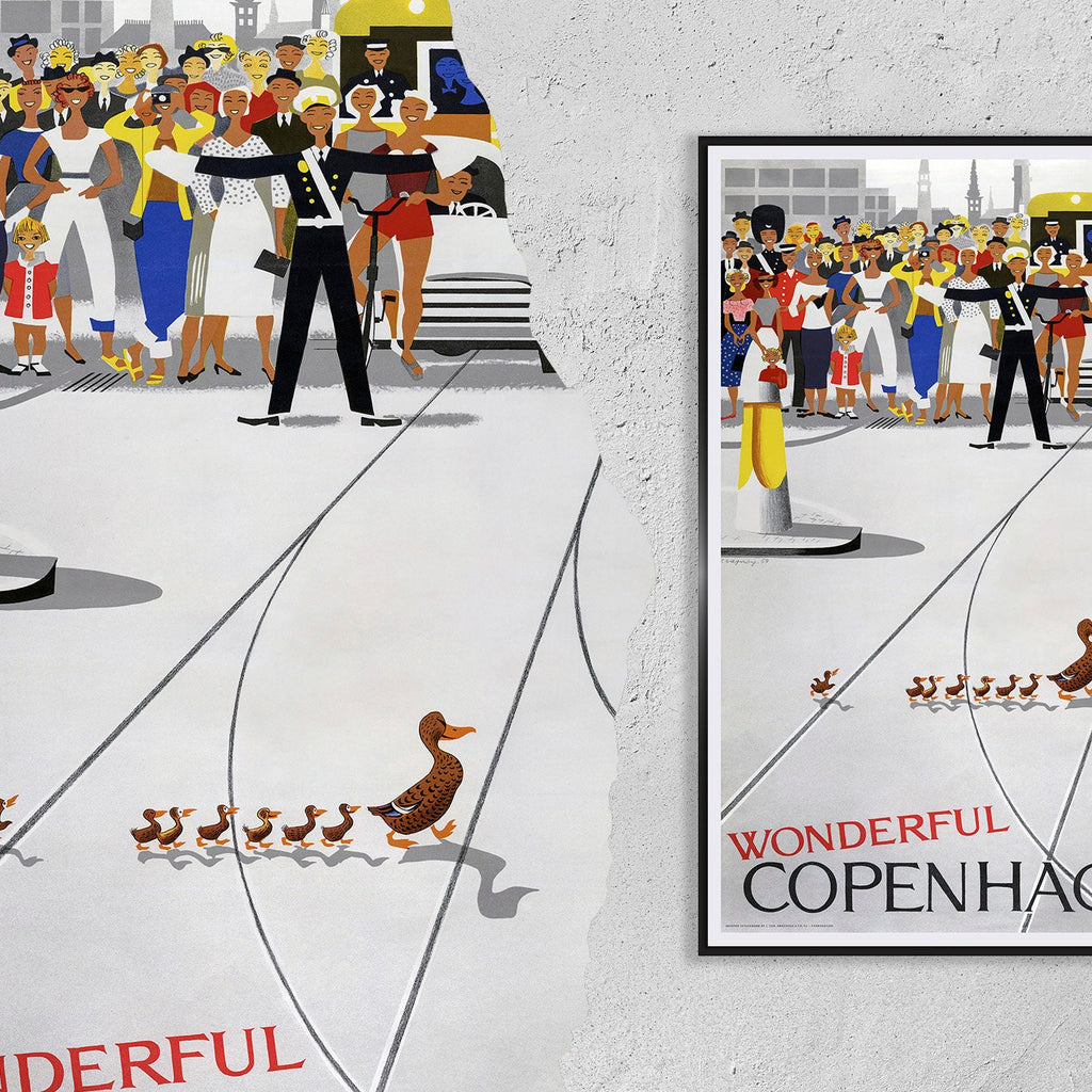 Vintage-Kunstdruck-Poster – A4, A3...20x30 Zoll... Wundervolles Kopenhagen – Reiseplakat