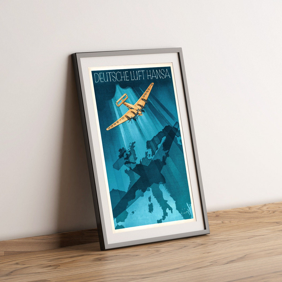 Vintage Fine Art Poster - A4, A1...20x30 Zoll... Deutsche Luft Hansa - Vintage Airline Druck