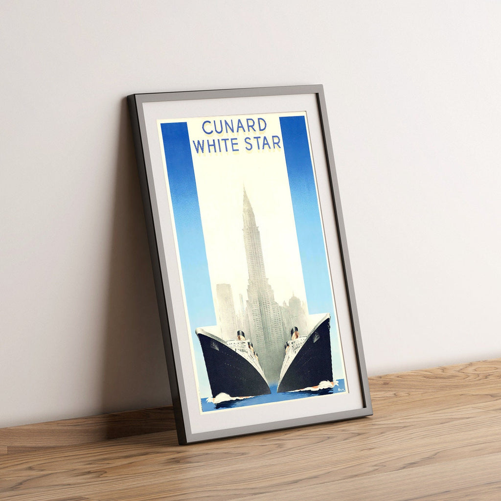 Hi-Res Print - A4, A3...20x30 Zoll... Cunard White Star, Queen Mary, Queen Elizabeth - Vintage Schiffsposter