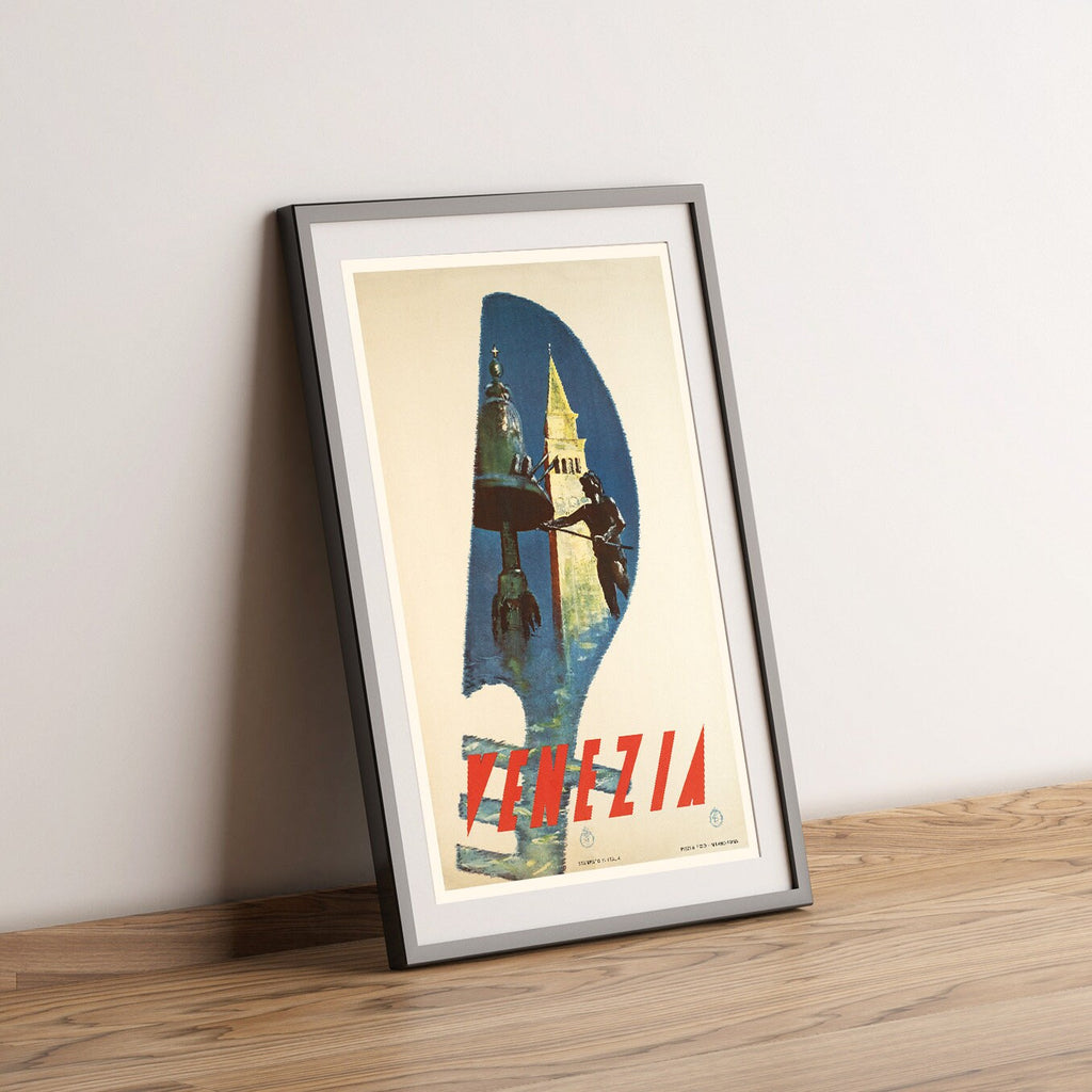 Hochauflösender Druck - A4, A3... 20x30 Zoll... Besuchen Sie Venedig, Italien, 1950 - Vintage Reiseplakat