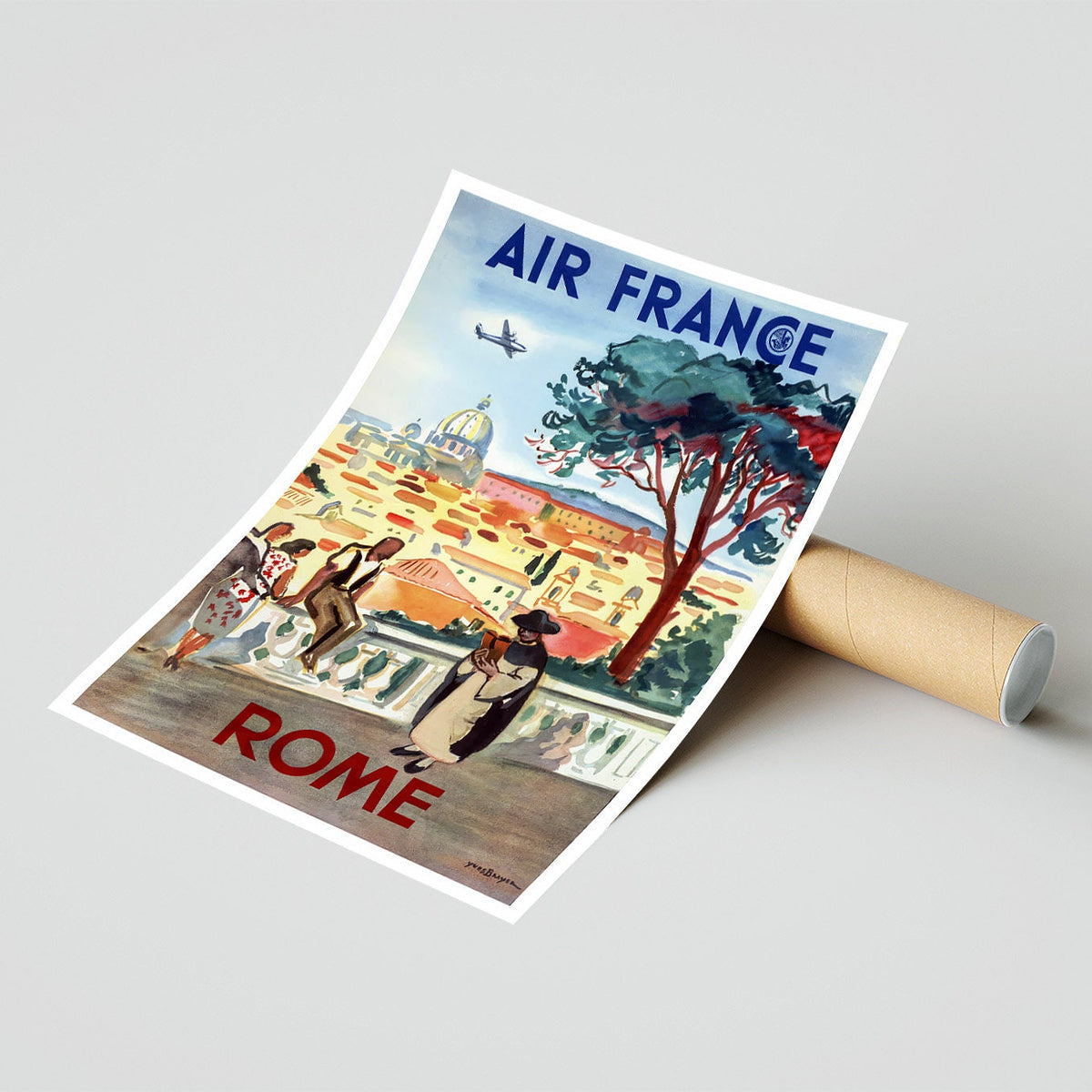 Air France · Rome · Vintage Airline Poster