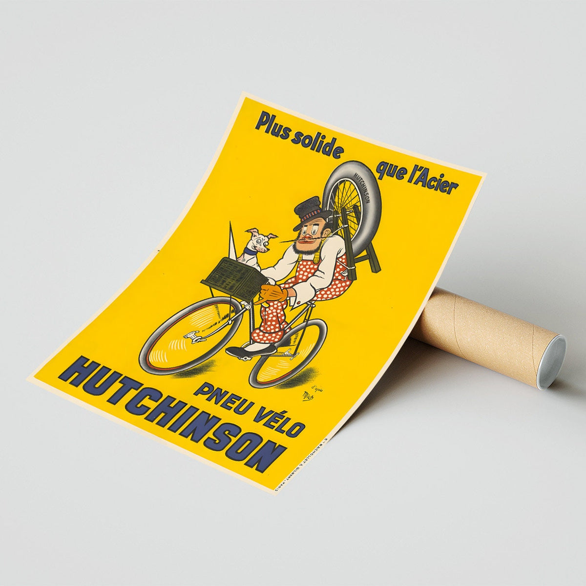 Hi-Res Print - A4, A3...20x30 Zoll... "Hutchinson Tires" Stärker als Stahl, 1920 - Vintage Fahrrad Werbung Poster