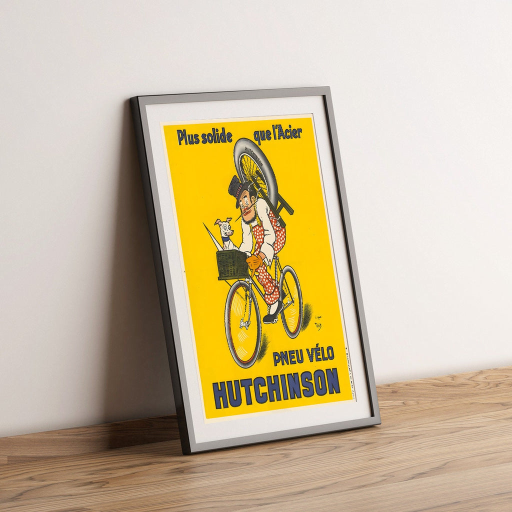 Hi-Res Print - A4, A3...20x30 Zoll... "Hutchinson Tires" Stärker als Stahl, 1920 - Vintage Fahrrad Werbung Poster