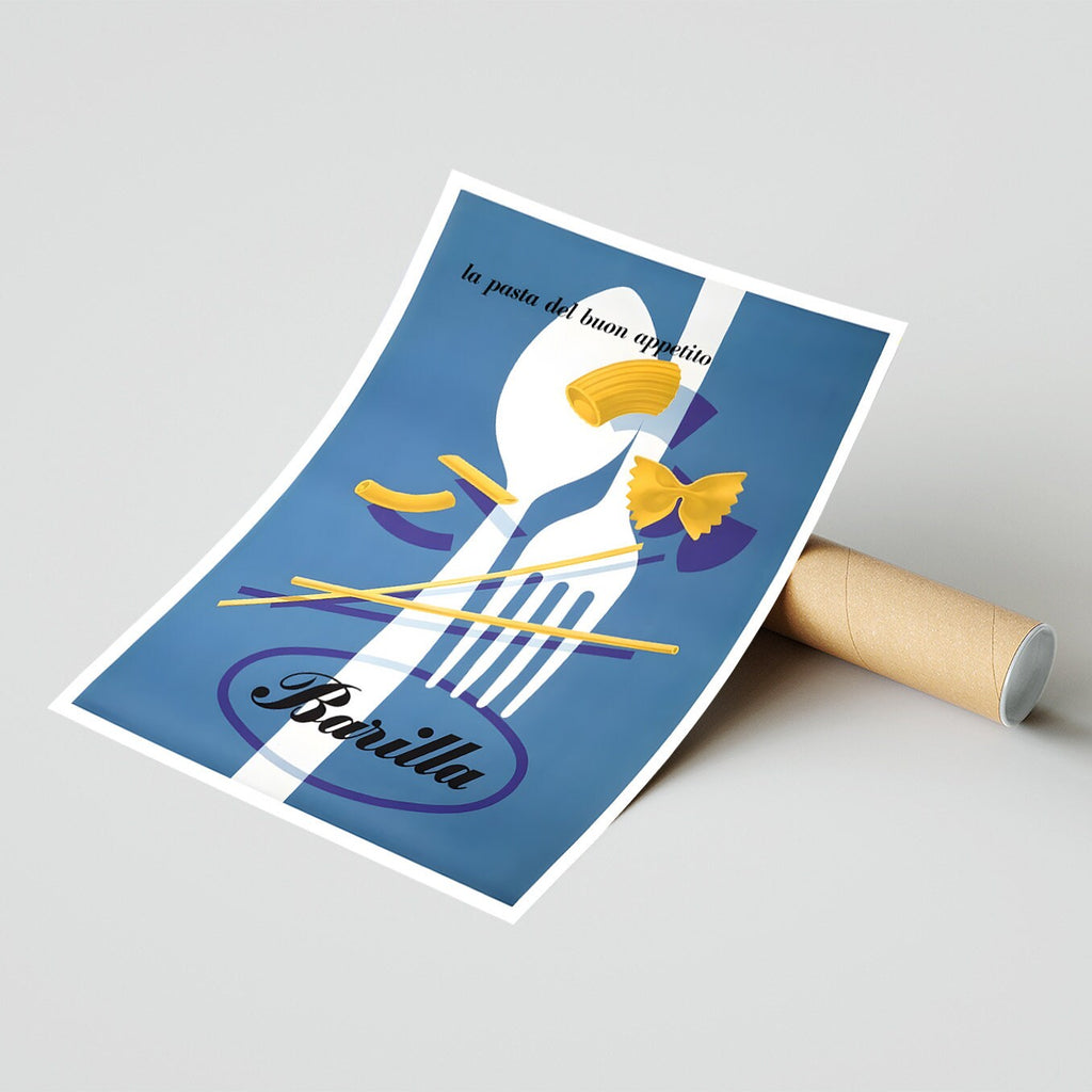 Vintage Fine Art Poster - A4, A1...20x30 inch... Barilla, La Pasta Del Buen Apettito, 1956 - Vintage Airline Werbereise-Druck