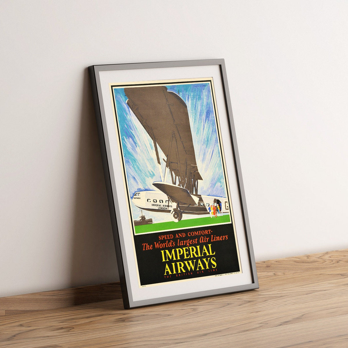 Vintage Airline Advertising Travel Print inch... Imperial Airways Largest Air Liners – Vintage Reise-Werbedruck