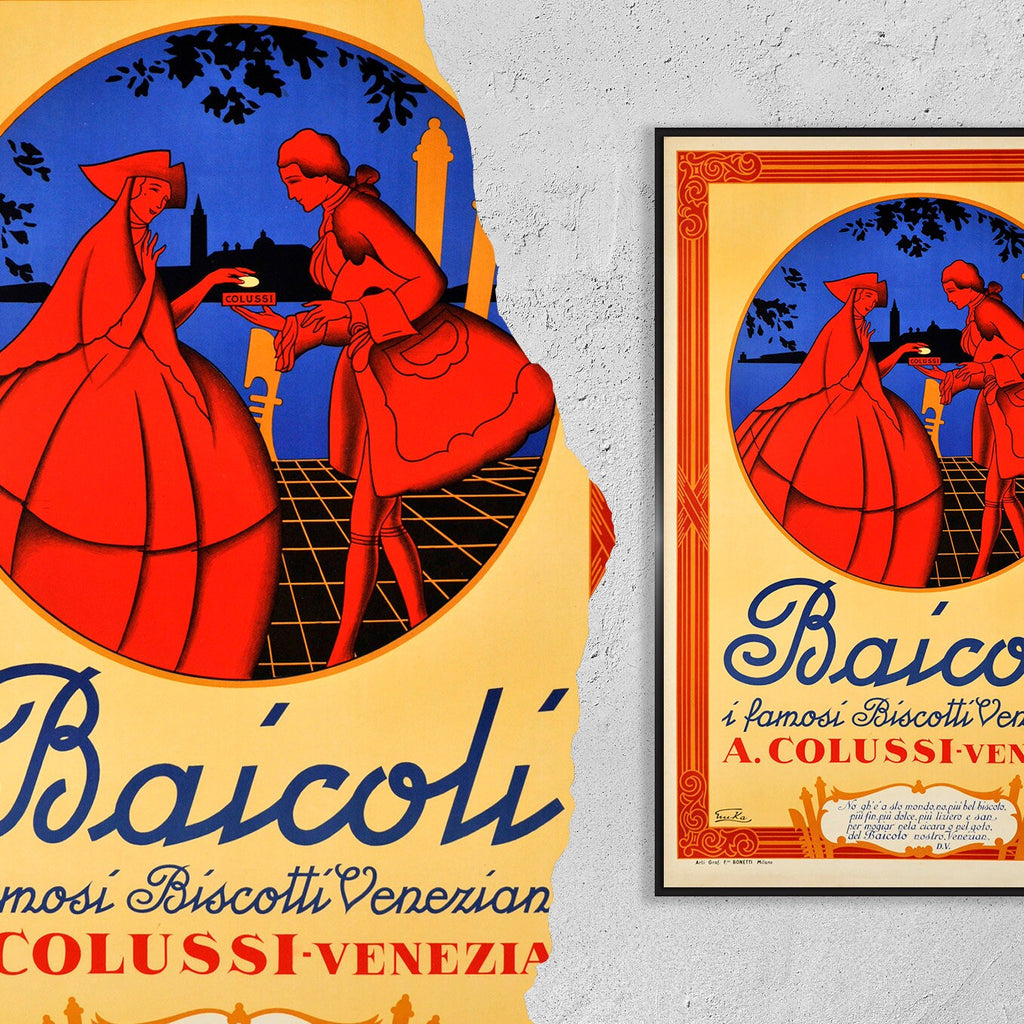 Hi-Res Print - A4, A3...20x30 Zoll... Baicoli, die berühmten venezianischen Kekse, 1949 - Vintage Food Poster