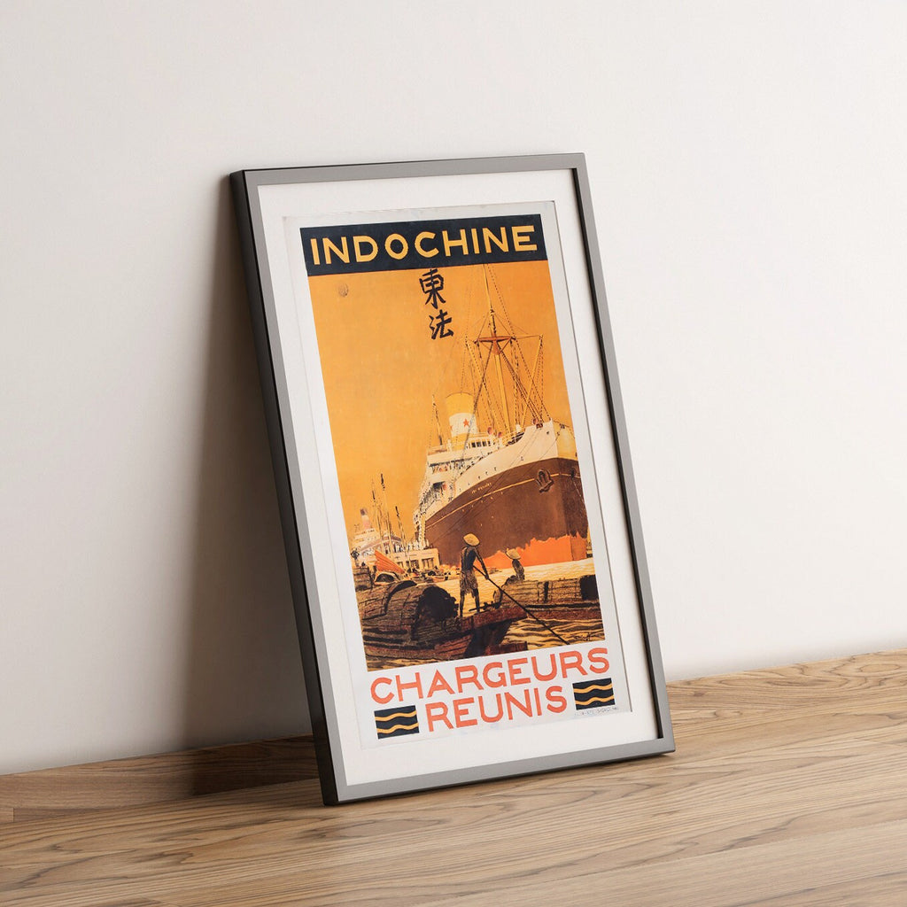Hochauflösender Druck – A4, A3... 45x68 cm... Indochine, Chargeurs Reunis, Reiseboot-Poster