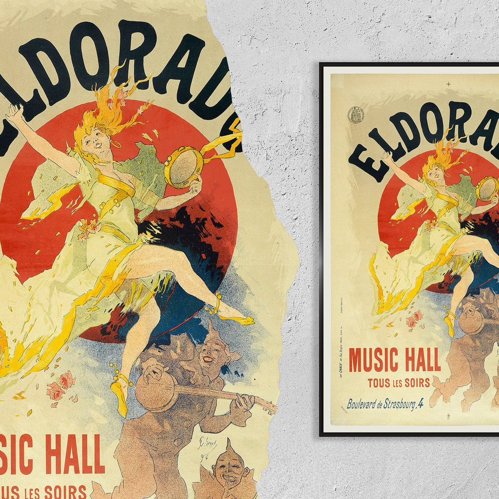Hochauflösender Druck - A4, A3...20x30 Zoll... "Eldorado" Music Hall, Toue Les Soirs, Paris - Frankreich Werbe-Cabaret-Poster