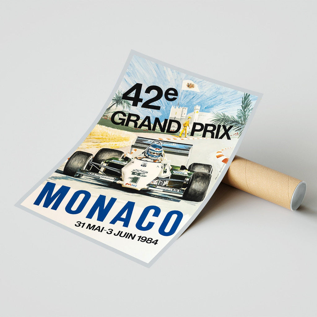 Hi-Res Print - A4, A3...20x30 Zoll... Monaco, 42. Grand Prix 1984, Berenguier, 1984 - Vintage-Werbeplakat