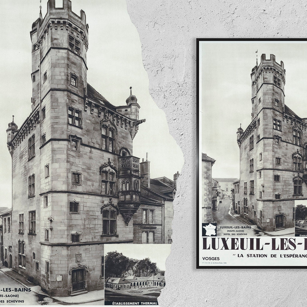 Kunstdruck im Vintage-Stil – A4, A1...20x30 Zoll... Luxeuil-Les-Bains, Chemins de Fer Français, Société Nationale, 1938 – Reiseposter