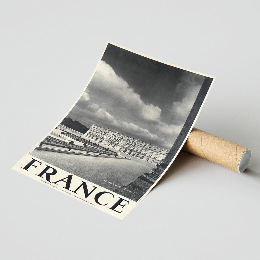 Hochauflösender Druck - A4, A3...20x30 Zoll... Reisen in Frankreich, Paris Île-de-France, Le château de Versailles, 1947 - Vintage-Reiseplakat