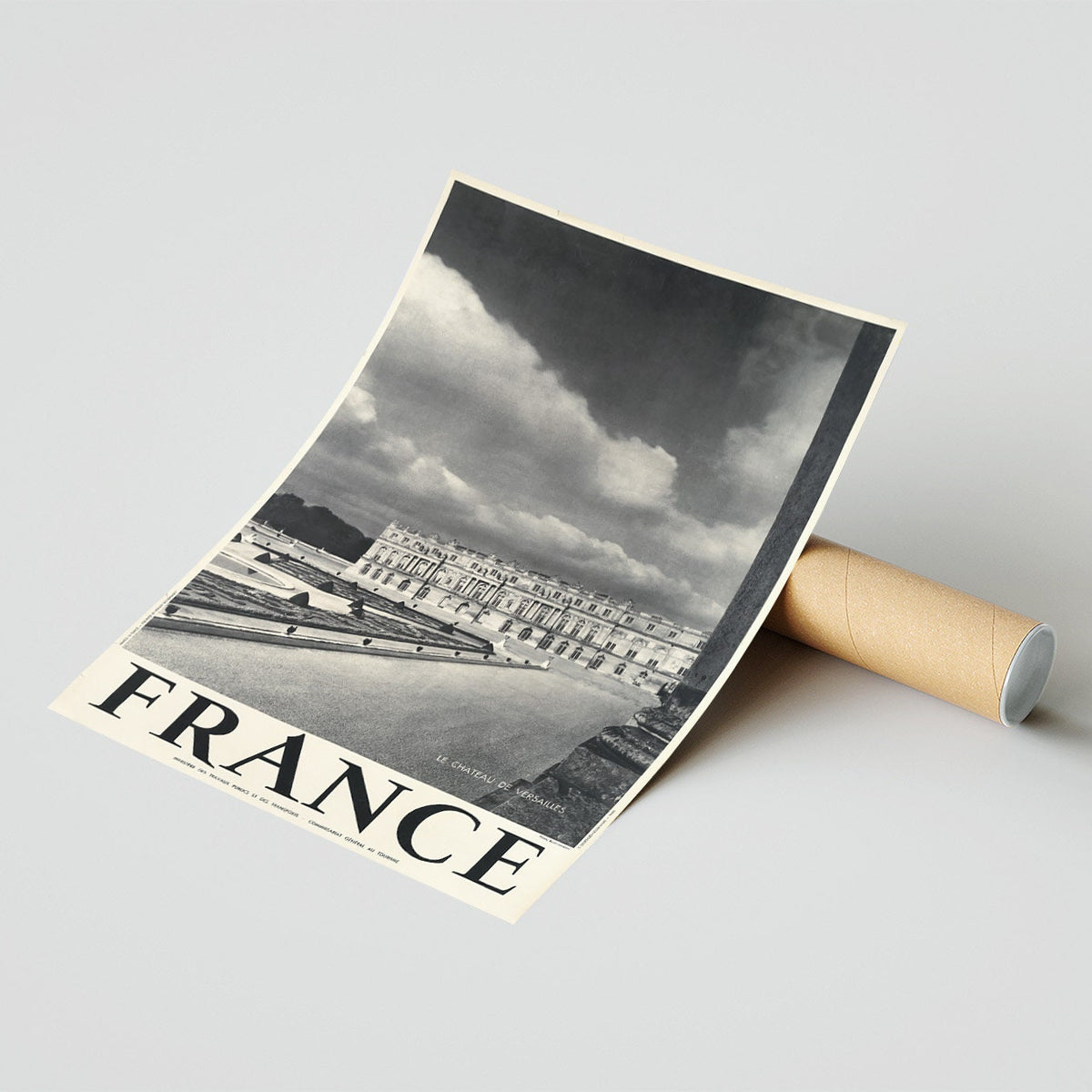 Hochauflösender Druck - A4, A3...20x30 Zoll... Reisen in Frankreich, Paris Île-de-France, Le château de Versailles, 1947 - Vintage-Reiseplakat