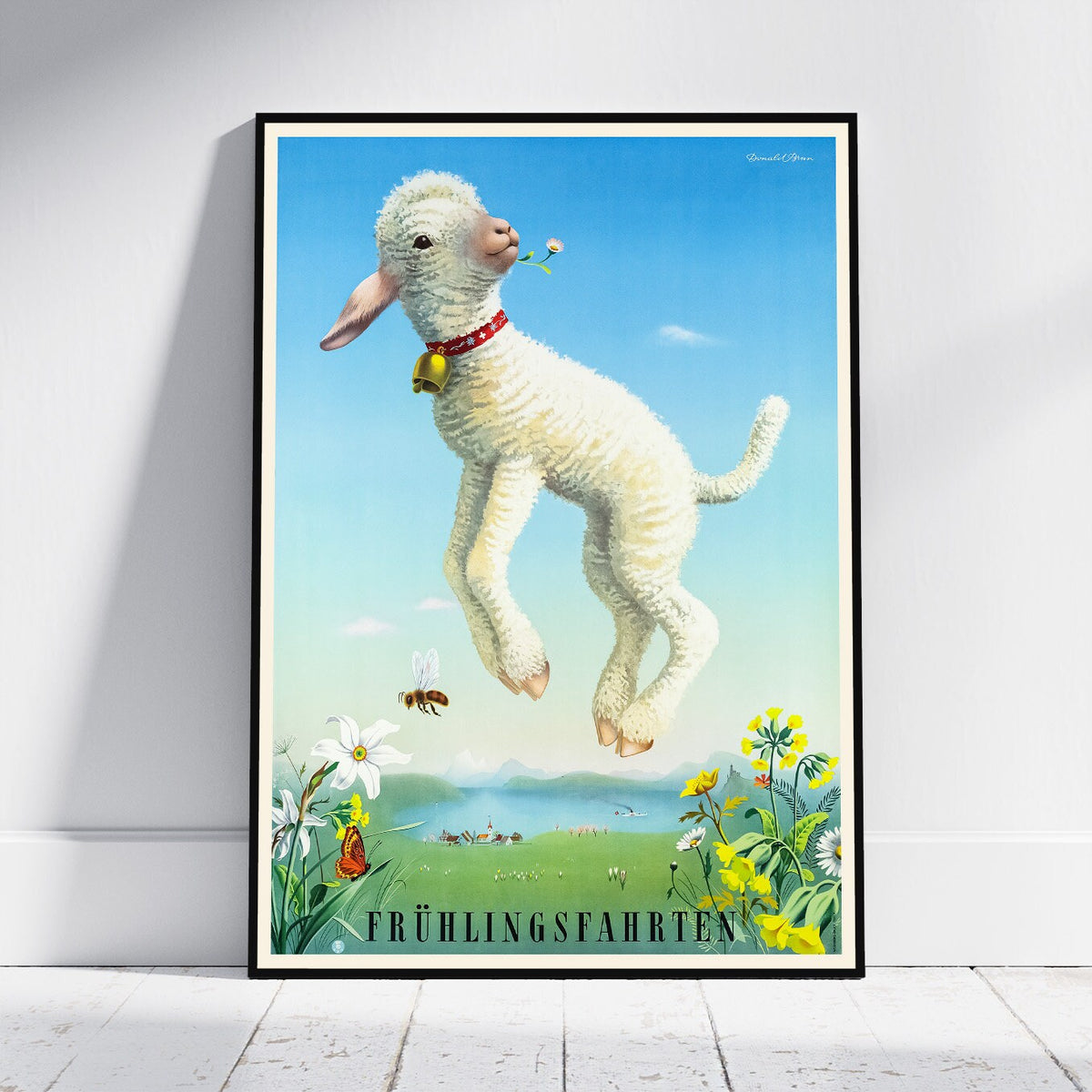 Hi-Res Print - A4, A3...20x30 inch... Swiss Travel, Springtime in Switzerland, Frühlingsfahrten, Donald Brun, 1945 - Vintage Travel Poster