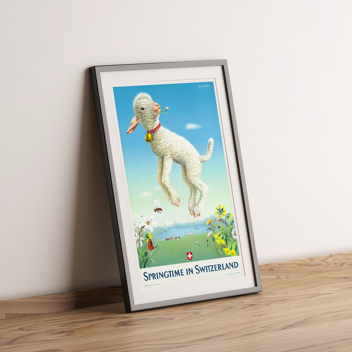 Hi-Res Print - A4, A3...20x30 inch... Swiss Travel, Springtime in Switzerland, Frühlingsfahrten, Donald Brun, 1945 - Vintage Travel Poster