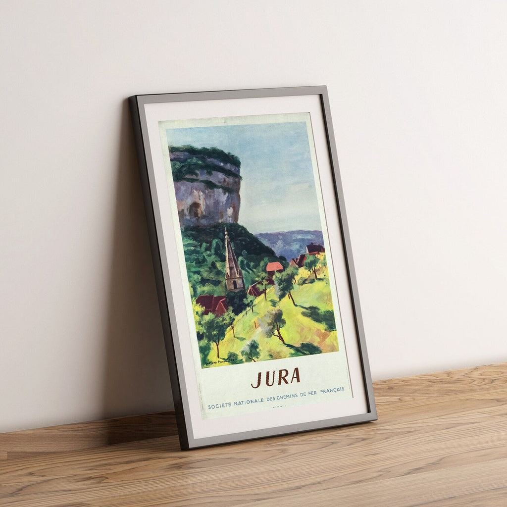 Hi-Res Print - A4, A3...20x30 Zoll... Société Nationale des Chemins de Fer Français, Jura Bourgogne, SNCF, 1947 - Vintage Reiseplakat