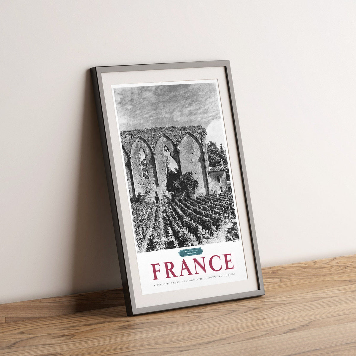 Hi-Res Print - A4, A3...20x30 Zoll.. Frankreich, Les vignobles de Bordeaux, Aquitaine Saint-Émilion, Weinbergwein, 1950 - Vintage Reiseplakat