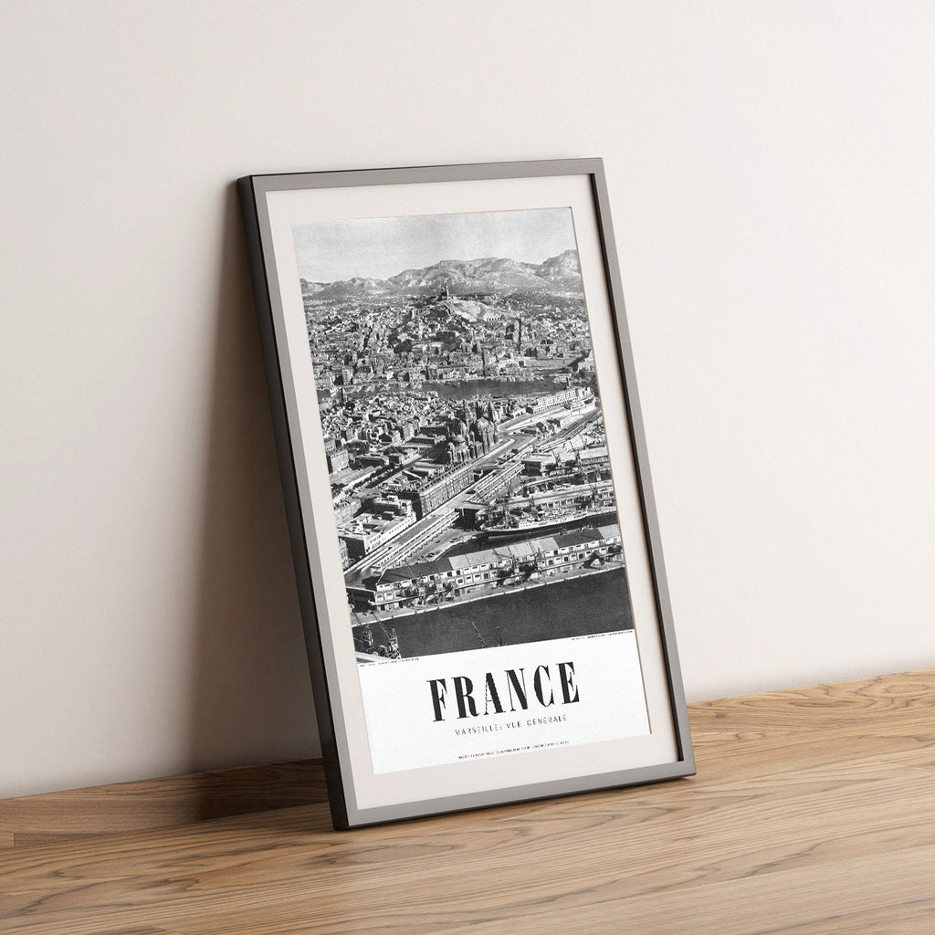 Hi-Res Print – A4, A3...20x30 Zoll... Reise nach Frankreich, Marseille, Côte d'Azur, Bouches-du-Rhône, 1955 – Vintage-Reiseposter