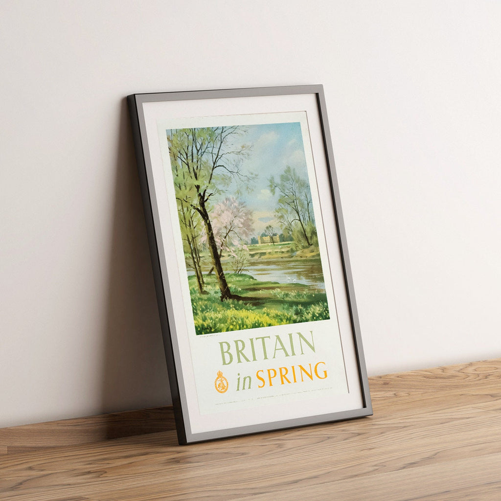 Hi-Res-Druck - A4, A3...20x30 Zoll... Burg im Vereinigten Königreich, Großbritannien im Frühling, 1948 - Vintage-Reiseposter