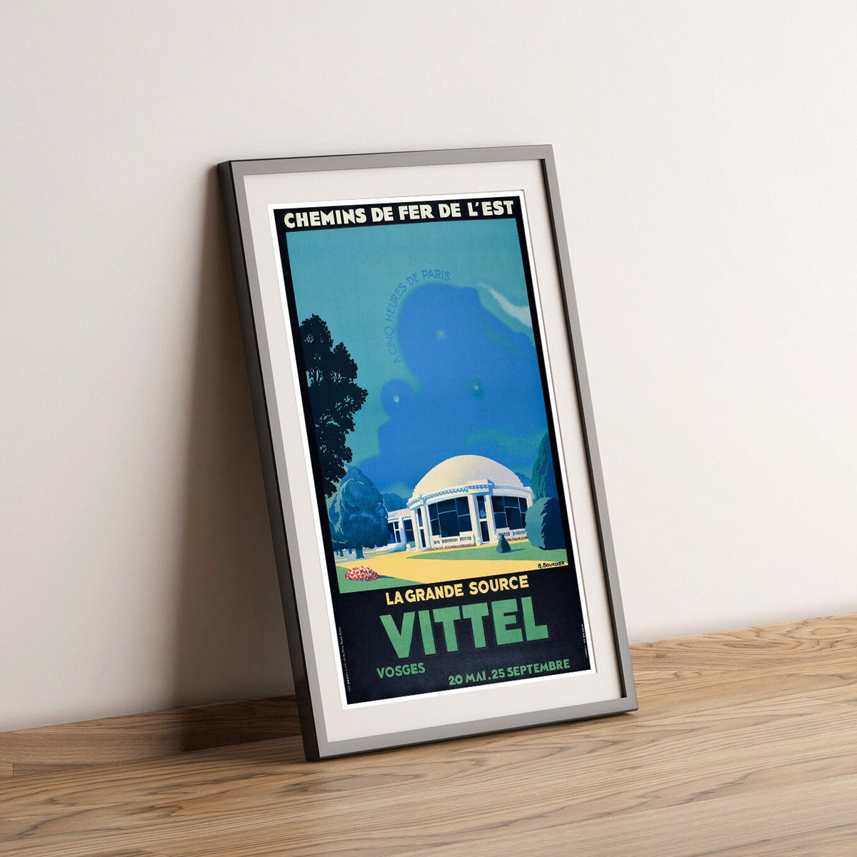 Hi-Res Print - A4, A3...20x30 Zoll... Chemins De Fer Du Midi, La Grande Source Vittel Zug 5 Stunden von Paris – Vintage Eisenbahnplakat