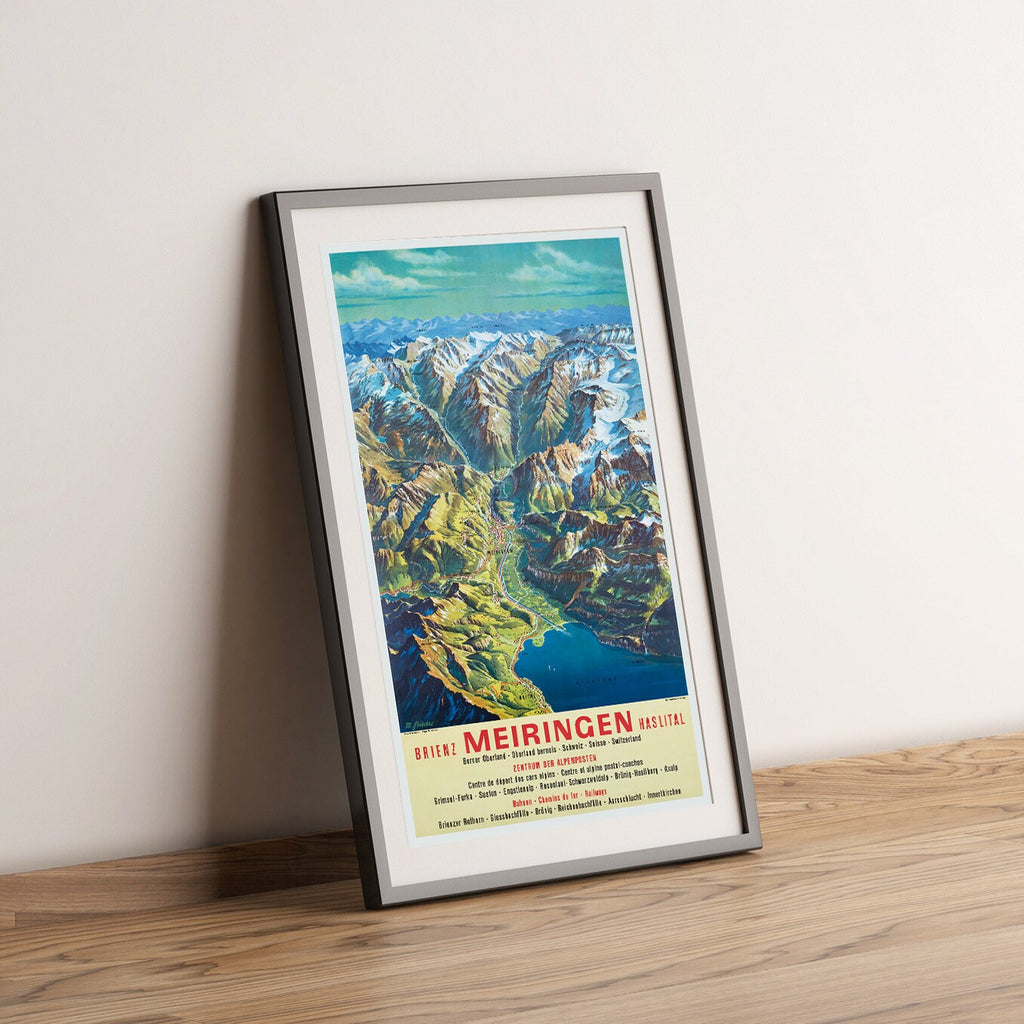 Berner Oberland · Karte der Schweiz · Brienz · Meiringen · 1950