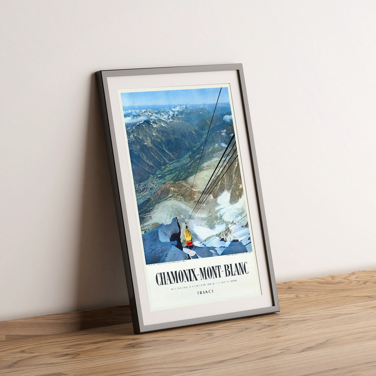 Reisen in Frankreich, Chamonix-Mont-Blanc, Frankreich, 1956 – Vintage-Reiseplakat