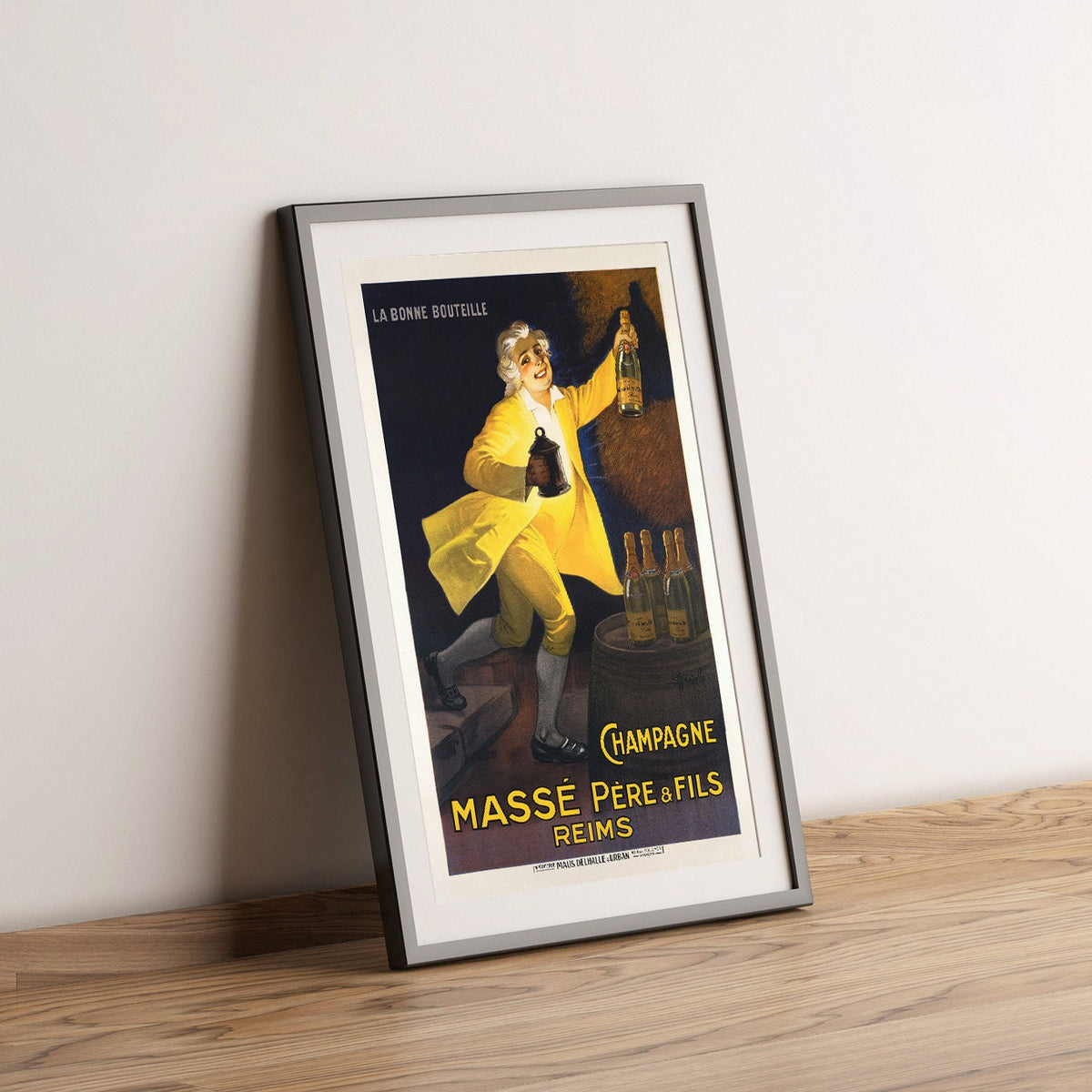 Hi-Res Druck - A4, A3...20x30 Zoll... Champagner Massé père & fils, La bonne bouteille, Reims, 1920 - Vintage Getränke Alkohol Poster