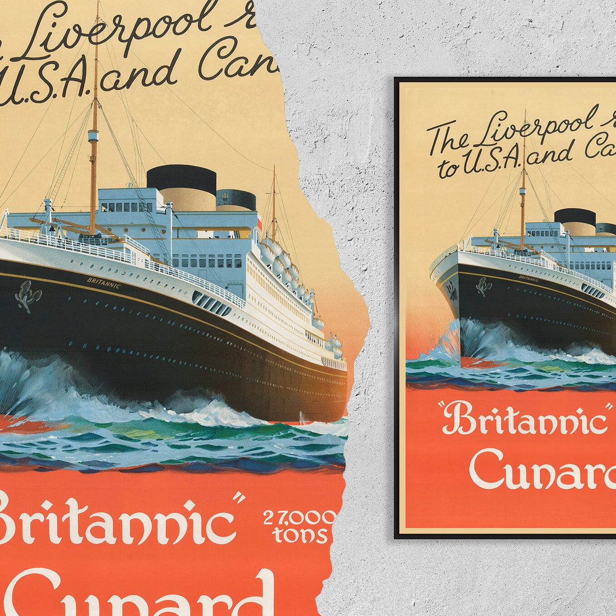 Uk to USA · Britannic Cunard · Liverpool Route to USA and Canada · 1954