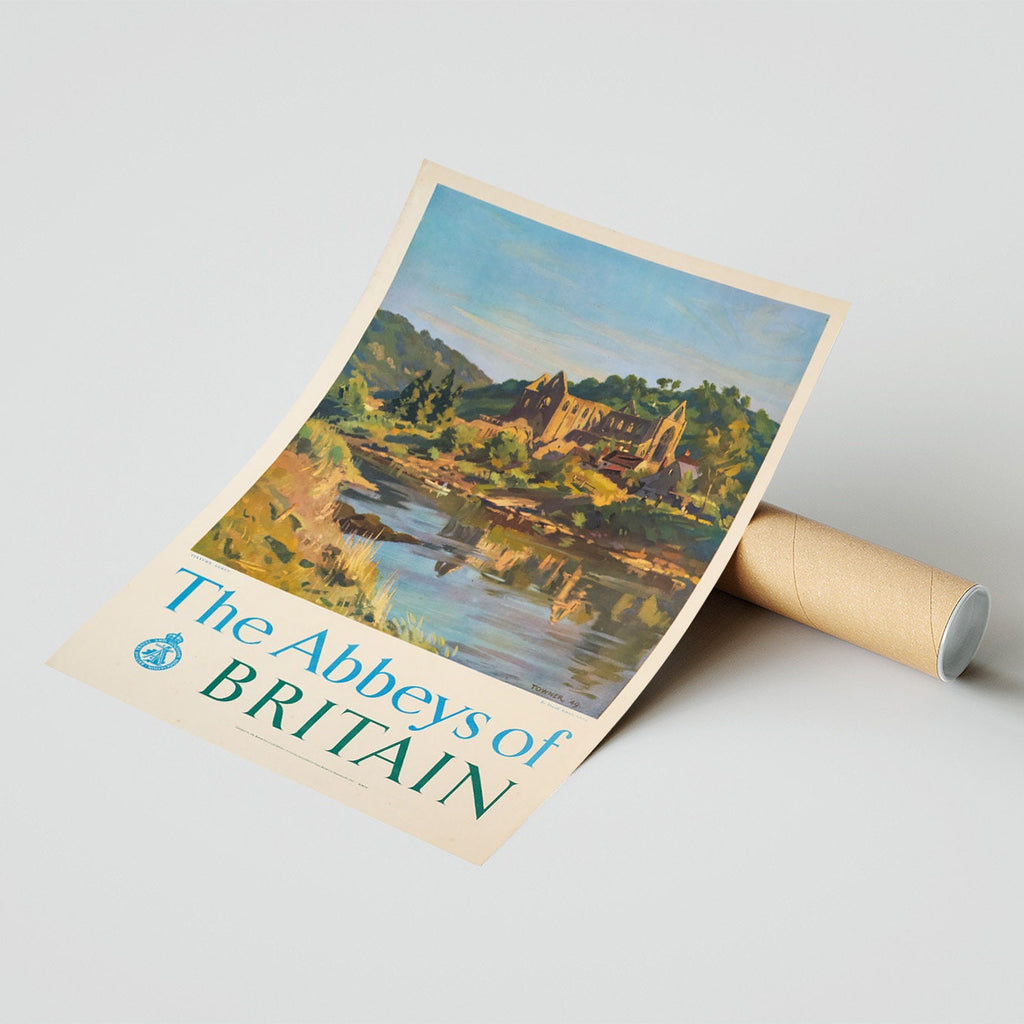 Vintage-Kunstdruckplakat – A4, A1...20x30 Zoll... The Abbeys of Britain, British Travel and Holidays Association, 1949 – Reiseplakat
