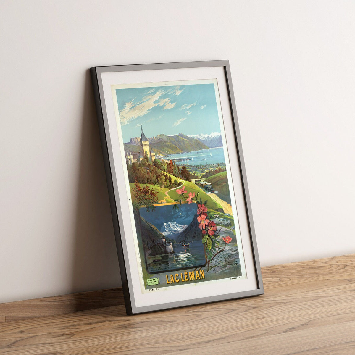 Hi-Res Print - A4, A3...20x30 Zoll... Genfersee, Schloss Chillon und Dent du Midi, Frédéric Hugo D'Alési, 1898 - Reise-Airline-Poster
