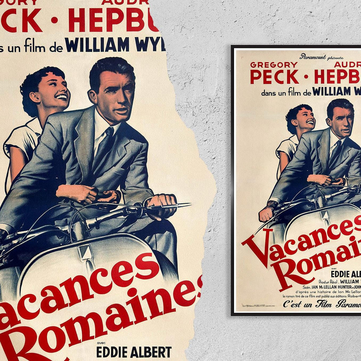 Hi-Res Druck - A4, A3...20x30 Zoll... Französisches Wiederveröffentlichungsposter für die klassische Romantikkomödie Ein Herz und eine Krone, 1960 - Vintage Filmplakat, Affiche